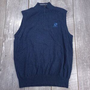 Peter Millar Vest Mens Large 1/4 Zip Cotton Cashmere Golf Lightweight Pullover